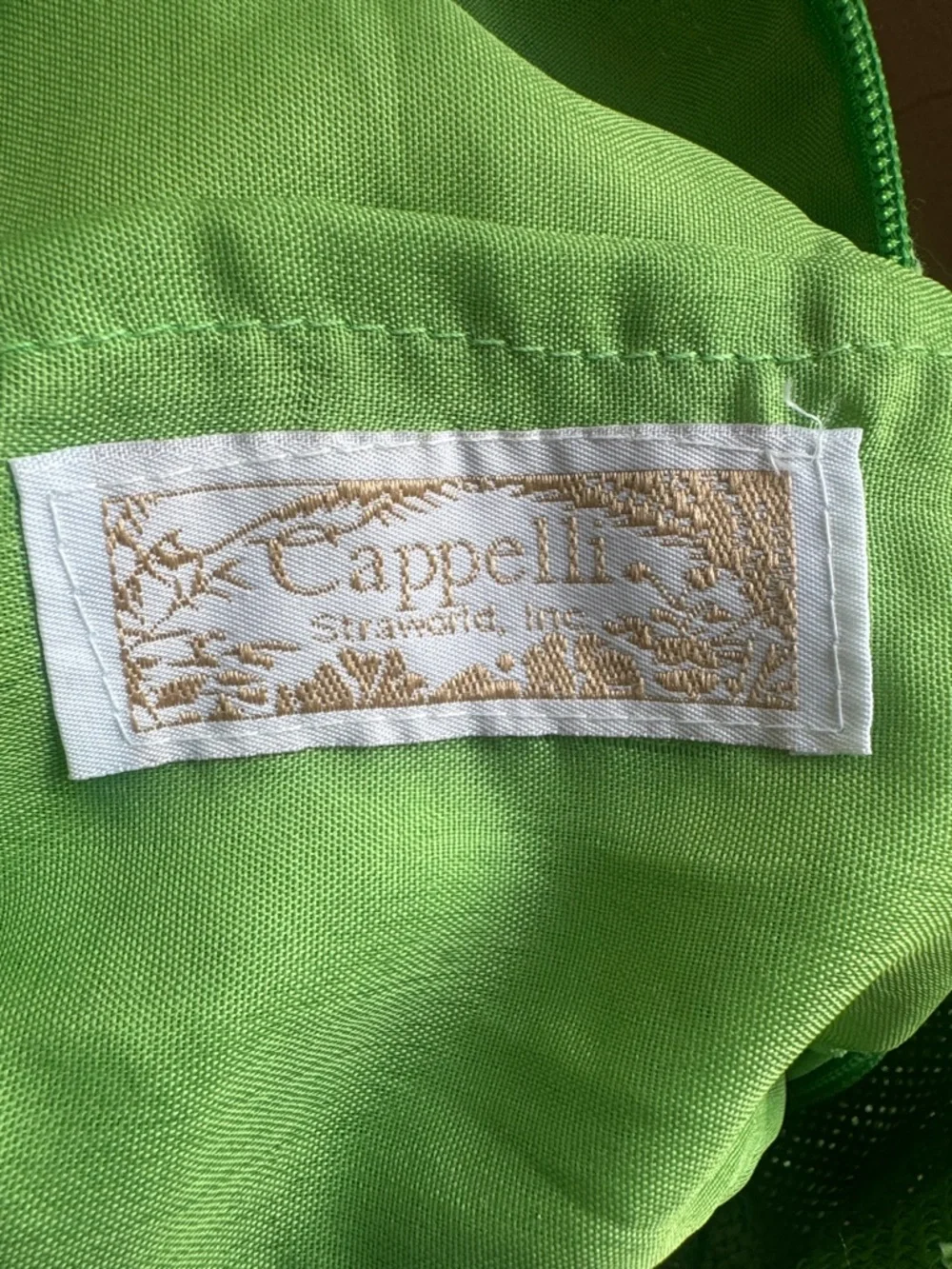 Capelli Straworld Tote Green Woven Circle-Handle Beach Resort Bag